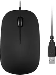 Perixx PERIMICE-201U B, Wired USB Optical Mouse, 3 Buttons - 1000dpi - USB - 1.5m Cable - Black