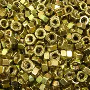 (200) 7/16"-14 Grade 8 Finished Hex Nut Yellow Zinc Plated Coarse Thread