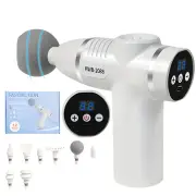 NNETM Portable Handheld 8-Speed Massage Gun with 12 Replaceable Heads(White)