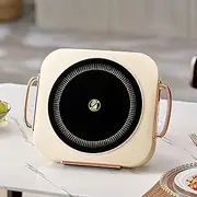 Electric Ceramic Stove, Household Mini Electric Tea Stove, 180mm Full Plate Heating, Intelligent Timing, Anti-Scalding Double Handles, Suitable for Home Kitchens