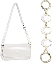 uxcell Bag Extender Chain, 1 Pcs Purse Strap Extenders Moon Shape Chain Purse Making Supplies for Replacement Handbag Shoulder Bag Wallet Decoration, White