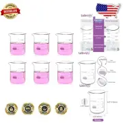 Professional 6pcs 500ml Borosilicate Beaker Set for Accurate Lab Measurements