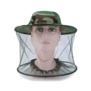 4pcs Camouflage Beekeeping Beekeeper Fly Cap Hat With Head Net Mesh Face