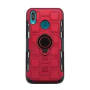 For Huawei Y9 (2019) / Enjoy 9 Plus 3 In 1 Cube PC + TPU Protective Case with 360 Degrees Rotate Black Ring Holder(Red)