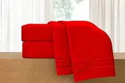 [Elegant Comfort] Luxury 4-Piece Bed Sheet Set - Luxury Bedding 1500 Thread Count Egyptian Quality, Wrinkle Resistant Cool & Breathable, Easy Elastic Fitted, Full, Red