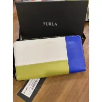 在飛比找蝦皮購物優惠-FURLA拼接皮革皮夾