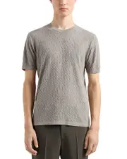 Emporio Armani Short Sleeved Jacquard Sweater Tee