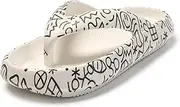[JOMIX] Women's Flip Flops - Summer Bathing Shoes Colourful Toe Separator Bath Slippers Non-Slip Cloud Slippers EVA Slippers Sandals Flip Flops, White, 10.5 AU