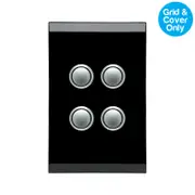 Clipsal Saturn 4 Gang Grid & Plate Espresso Black