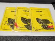 3 NJ Hand Tied Long Shank Hook Red Beads w/3Way+Snap Fluke/Summer Flounder Rigs