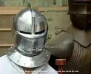 Medieval Close Helmet Battle Ready Knight Armor 18 Gauge Halloween Helmet Gift