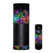 Skin Decal Vinyl Wrap for Amazon Echo Device / Rainbow bubbles
