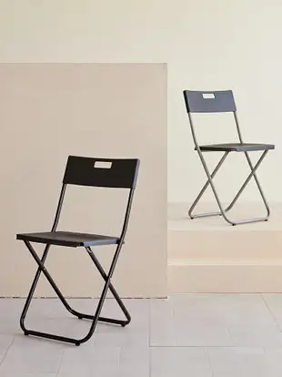 【免運】 岡德爾折疊椅辦公室椅子北歐風餐館餐椅培訓椅塑料折疊椅IKEA正品
