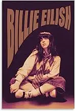 Billie Poster Eilish Music Retro Vintage Cover Canvas Painting Wall Art Picture Home Decor Print For Bedroom Living Room Dorm Study Bar Office 16x24inch(40x60cm)