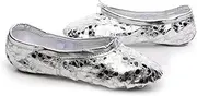 Healeved Pu Leather Ballet Dance Shoes Non-slip Sole Kids Yoga Shoes for Girls Boys Size 34