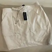 White House Black Market Women's Light Tan Cargo Skirt Sz 00