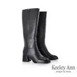 在飛比找遠傳friDay購物優惠-Keeley Ann羊皮加絨粗跟長靴(黑色289313110