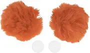 X AUTOHAUX Motorcycle Helmet Accessories Decoration Round Bear Ears for Motorcycle Bicycle Skiing Helmets Orange Plush Sticker 1 Set