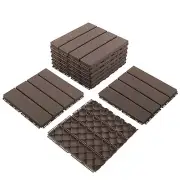domi Outdoor Living Patio Deck Tiles, 12 x 12 inches Composite Interlocking D...