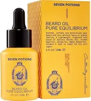 Seven Potions Premium Beard Oil for Men — Jojoba Oil Beard Softener to Nourish Skin, Hair, and Stop Beard Itch — All-Natural, Vegan, Cruelty Free — Fragrance Free (30ml)