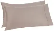 100% Organic Cotton 300 Thread Count Pillowcase Set, Taupe, Standard, 2 Pack,...