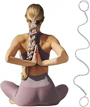 Elastic Spiral Hair Ties No Damage, 35'' Rip Tie Hair Ties for Women, Braided Ponytail Holders Tangle Free Sports Hair Tie, Thin Long Hair Wrap String for Gym Yoga Motorcycle (Purple, 89CM)