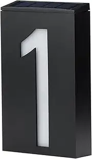 Solar-Powered Address Light with 6 White LEDs, 850mAh Battery, IP55, ABS+PC Material, Black/White Options