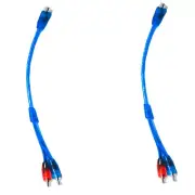 Car Suv RCA 1 Female to 2 Male Connector Y Splitter Audio Jack Cable Adapter X2