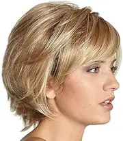 Anlayliay Short Layered Wavy Full Synthetic Wig Blonde