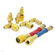 8Pc Manifold Gauge Adapter Set Brass Air Conditioning A/C Adapters Refrigerant