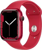 Apple Watch Series 7 (GPS + Cellular, 45mm) (Product) RED Aluminum Case with (Product) RED Sport Band (Renewed)