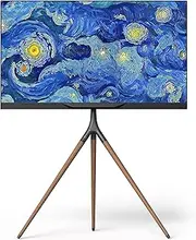 [ONKRON] Tripod Easel TV Stand for 32” – 65 Inch LED LCD OLED Screens up to 77 LBS Studio TV Display Stand Adjustable TV Mount with Swivel TS1220 Black