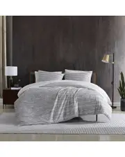 Kenneth Cole Abstract Stripe Cotton Duvet Cover Set