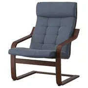 POÄNG armchair, brown/Gunnared blue