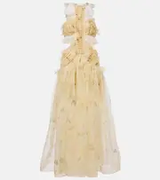 [Zimmermann] Zimmermann Balance ruffled silk organza maxi dress AU 6 yellow