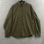 Old Navy Womens Top Green Size Medium Tall Button Up Stretch 100% Rayon