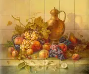 Art Grape Fruits Ceramic Mural Backsplash Bath Tile 337