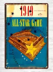 1949 Program Played at Ebbetts Field Baseball tin sign accent wall