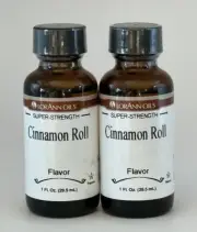 Lot 2 LorAnn 1 oz Flavoring Oils Flavor Extracts Super Strength Cinnamon Roll