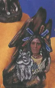 Native Carved Howling Wolf 10" Ceramic Bisque, ready to paint