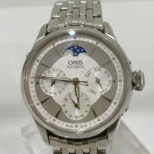 金運名錶當舖 豪利時 Oris Artelier 藝術家 多功能月相盈虧腕錶 銀時標 簍空 34mm 自動機芯581