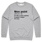 Moo Point Definition Friends Jumper Sweater Sweatshirt Joey Tribbiani Retro 90's Vintage Gift Meme Funny CrewneckHoodie