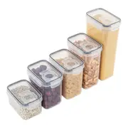Food Storage Containers, 5 Size Single Airtight Clear Storage Containers, Vacuum Damp Proof Fresh-K