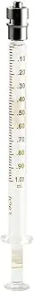 TRUTH Numbered Glass Syringes Metal Luar Lock Tip (CL), 1 ML (Pack Of 10)