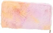 [BESTYASH] Elegant Women's Plush Wallet Gradient Design Zippered Handbag Women Purse