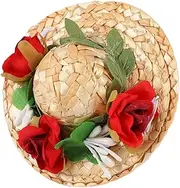 HYTROVE 1Pc Flower Hat Woven Headwear for Cats Dogs Rabbits Cute Rose Flower Design Decoration for Outdoor Fun Xs