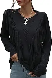 [KEOYA] Sweaters for Women Long Sleeve Crewneck Sweaters Winter Knit Pullover Jumper Tops Oversized Sweaters Fall Outfits