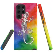 For Samsung Galaxy S22 Ultra Case, Armour Cover, Rainbow Lizard