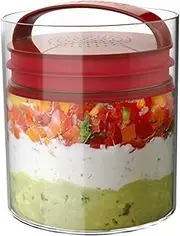 Prepara Evak Super Savor Plastic Food Storage, 14 Ounce, Red