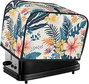 White Red Flower Print 2 Slice Toaster Cover Fingerprint Bread Maker Protectors,Kitchen Small Appliance Dust Cover